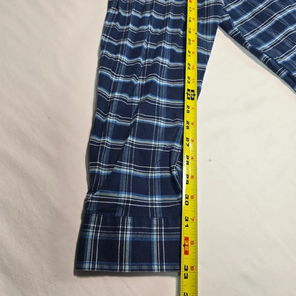 LL‎ Bean Mens Traditional Fit Blue Plaid Long Sleeve Button Down Shirt Large